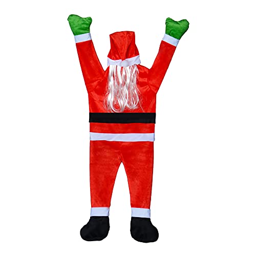 huayuwy Décorations de Noël suspendues pour Le père Noël Escalade en Plein air Décoration de père Noël Décoration extérieure de Noël pour gouttière Cover