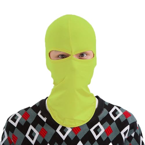 Pasamontañas verde neón, máscara de invierno para motocicleta, ciclismo, esquí, protección UV, forro de casco, resistente al viento, para exteriores, mantiene el calor, máscara de licra para hombres y