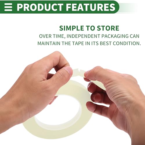Image of Motoforti Universal Painters Tape Masking Master Tape 0.15cm /0.3cm /0.6cm /1.2cm /1.9cm x 55m Easy Removal Crepe Paper White 5 Pcs