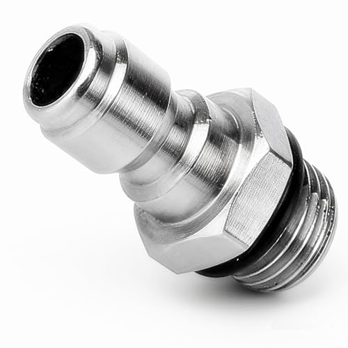 Conector de Liberación Rápida de 1/4'', 14 mm Macho Rosca a 1/4 Pulgada Conector de Liberación Rápida Lavadora a Presión Rociador de Jabón Lanza de Espuma de Nieve Inoxidable Acero Acoplador