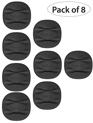Preisvergleich Produktbild Beluga Kabelklemmen und Kabelmanagement-Systemfür den Schreibtisch, Computer, Elektrogeräte, Ladekabel oder Mauskabel (mehrfarbig) Schwarz