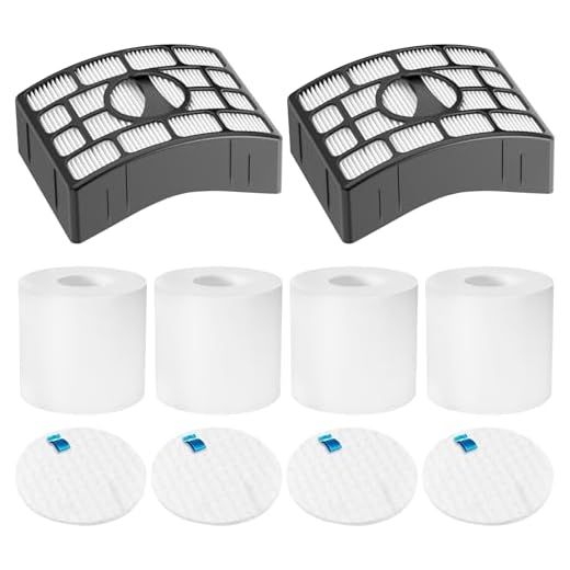 Colorfullife NV752, AZ1002 Filters for Shark Rotator Powered Lift-Away Vacuum AZ1002, NV650, NV650W, NV651, NV652, NV750, NV750W, NV751, NV752, AX950, ZU632, 4 Foam 2 Post Filters, Replace XFF650 & XHF650, (Not Fit NV500, NV680 Serise)
