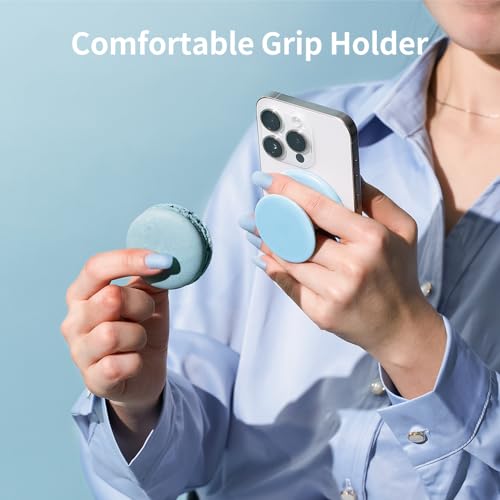 Image of Sinjimoru for MagSafe Phone Grip, Soft Silicone Magnetic Finger Grip for iPhone 17 /16 /15 /14 /13, Comfortable One-Touch Holding, M-Tap Tok Lavender