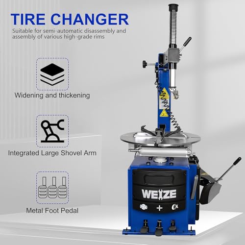 WEIZE 2.0HP Tire Changer Wheel Changing Machine Rim Clamp Style Tool Includes 4 Clamping Protectors, Clamping, 1 Year Warranty