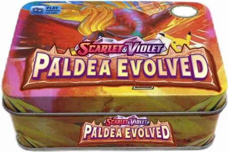 SALPITOYS Scarlet & Violet - Paldea Evolved 42 Cards Vmax EX 2023 New Series tin Box Playing Cards