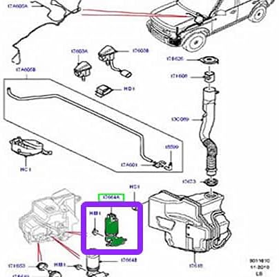 LAND ROVER WINDSHIELD WASHER MOTOR AND PUMP RANGE ROVER SPORT 10-13 LR4 LR013951
