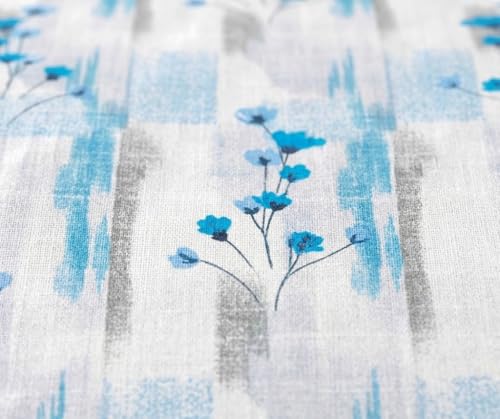 Image of FRESH FROM LOOM 100% Cotton King Size Bedspread - 240 TC, Non-Irritating & Soft Luxury 240 TC Cotton King Set - Hypoallergenic & Sweat-Absorbent Flat Bedsheet, Aqua, Size- 108x108 inch