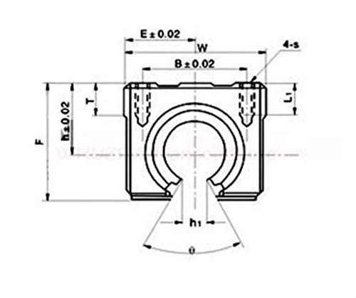 Bloc alu SBR25UU robuste avec roulement rigide pour axe CNC