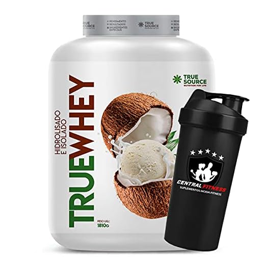 True Whey 1810g Coconut Icecream + Coqueteleira - True Source Isolado & Hidrolisado