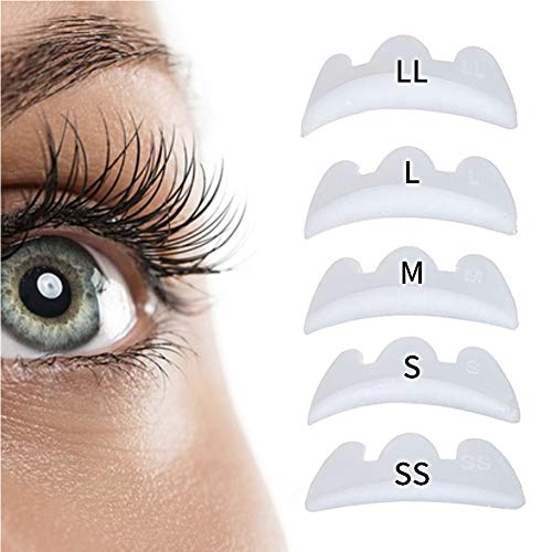 Libeauty Lash Lift Pads Rods 10Pcs Eyelash Perm Lift Silicone Pads 5 Size Reusable Eyelash Perming Curler Shield Pads for Perfect Lasting Eyelash Lifting (White)