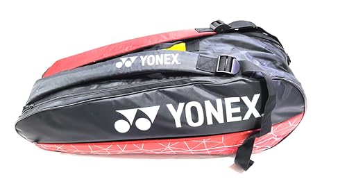 Image of YONEX ACE2 Badminton Racquet Kit Bag | Durable Sports Racket Bag with Spacious Compartments | Lightweight & Comfortable Carry (Jet Black /Poinciana)