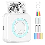 【Linda impresora portátil para teléfono】Mini impresora: cuerpo pequeño y liviano, puede llevarla a cualquier lugar (160 g). Cuando viaja, la impresora de teléfono inteligente compacta y liviana es fácil de guardar en su bolso. La mini impresora de teléfono móvil con una batería de iones de litio recargable de 1200 mAh incorporada puede imprimir fotos al instante en cualquier lugar.