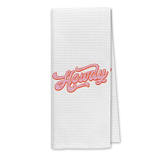 Dibor Hot Pink Preppy Howdy Kitchen Towels Dish Towels Dishcloth,Hot Pink Preppy Trendy Decorative Absorbent Drying Cloth Hand Towels Tea Towels For Bathroom Kitchen,Teen Girls Gifts #TOP14