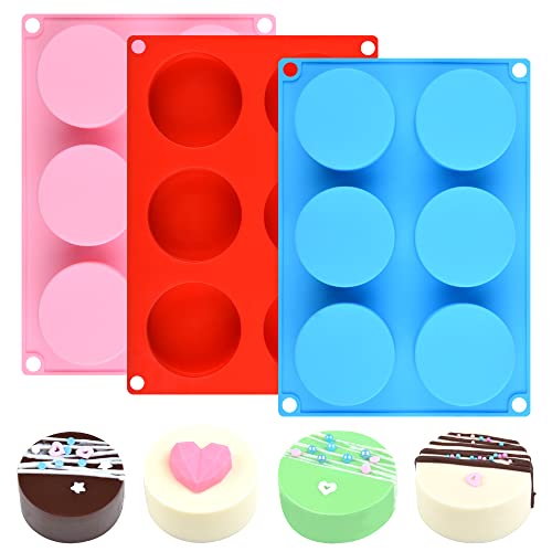 Silicone Cookie Molds Round Cylinder Chocolate Cover Mold (3, Multi) #TOP2