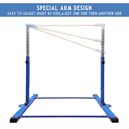 Bybag Expandable Gymnastics Kip Bar,Horizontal Bar For Kids For Girls,No Wobble Gymnastic Equipment For Home Training,3' To 5' Adjustable Height,Gymnasts 1-4 Levels,300 Lbs Weight Capacity #TOP4