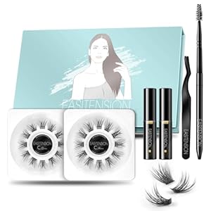 DIY Eyelash Extension EASITENSION Individual Bounded Glue Lash Clusters 3D Effect Volume Lashes Set, Home Eyelash Extension, C curl Lashes Pack 12mm,14mm (KIT-Volume)