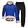 Generico Tuta da uomo in pile, set completo in lana di agnello, pantaloni spessi e caldi, tuta con cappuccio e pantaloni della tute, vestibilità comoda, taglia M-5XL