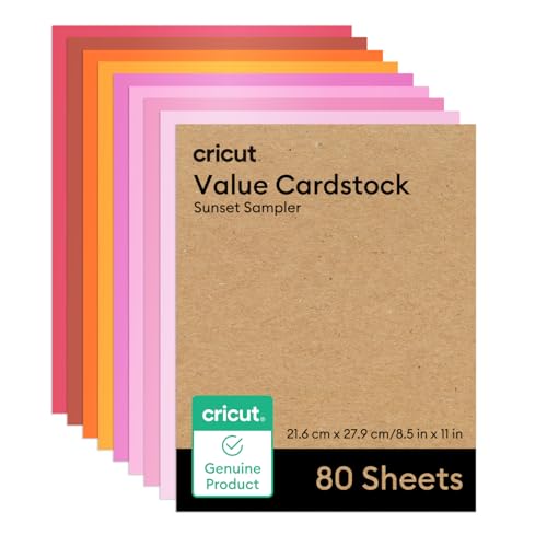 Cricut Value Cardstock Paper, Sunset Sampler - 80 sheets (8.5