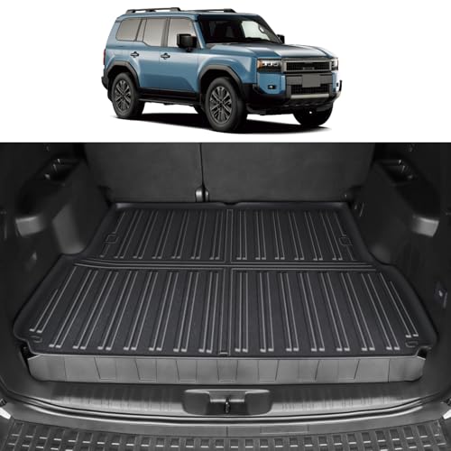 Rear Trunk Liner mat Suitable for 2024 2025 2026 Toyota Land Cruiser 250 1958 Prado LC250 TPE Back seat Protector Interior Upgrade Protection Modification Accessories (5 Seats Tail Box Mat)