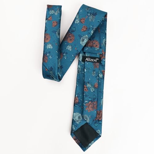 Image of Alizeal Mens 3.15'' Colorful Flower Pattern and handkerchief Necktie Set
