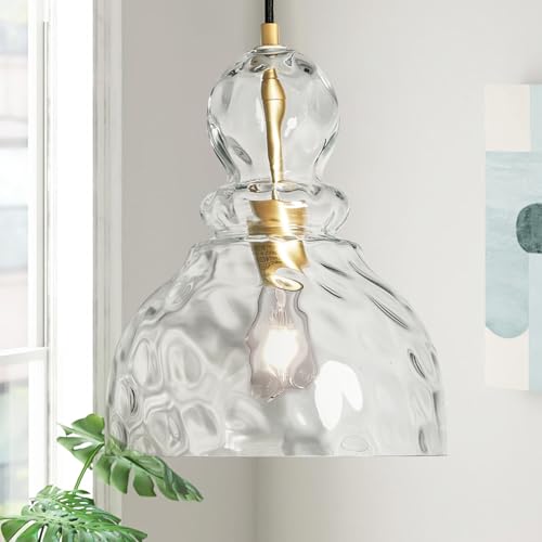 Hammered Glass Pendant Light for Kitchen & Hallway