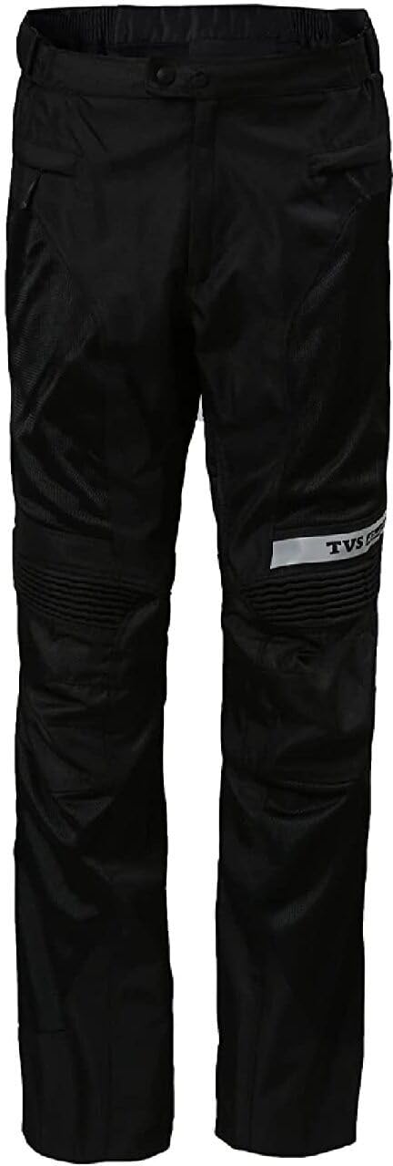 TVS Riding Pants for Men with CE Level-2 Knee Armor, High-Abrasion Resistance |Adjustable Comfort Fit Mesh for Ventilation|Day-Night Reflective Safety|Motorcycle Bike Accessories- (Black/Grey-L)-picture-21