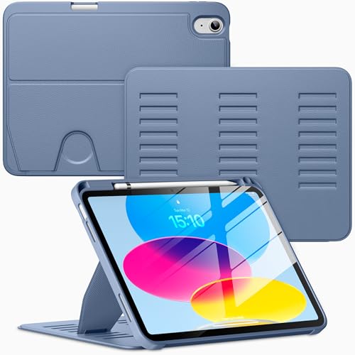 VIKESI Case for iPad (A16) 11-inch 2025 and iPad 10th/11th Generation 10.9 Inch 2022,Multiple Angles Magnetic Stand Cover,Shockproof Back,Pencil Holder,and Auto Sleep/Wake,Mist Blue