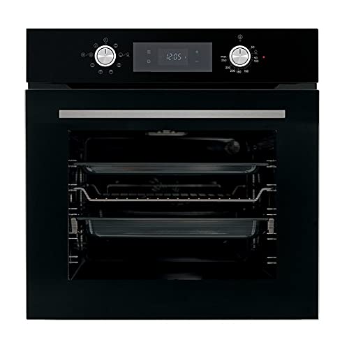 MDS 7208 BK Einbau Backofen 60 cm schwarz Glasfront autark LED - Display 8 Funktionen Dampf Reinigung