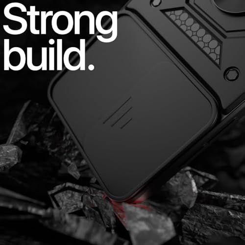 Image of Luxe Back Cover for Redmi A5 / Poco C71 | D10 Tough Armor Case | Sliding Camera Shield | 360 Protection | Kickstand Ring Holder | Military-Grade Shockproof Bumper Case