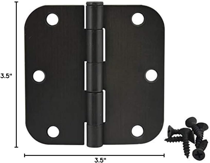 18 Pack - Cosmas Oil Rubbed Bronze Door Hinge 3.5" Inch x 3.5" Inch with 5/8" Inch Radius Corners - 37540