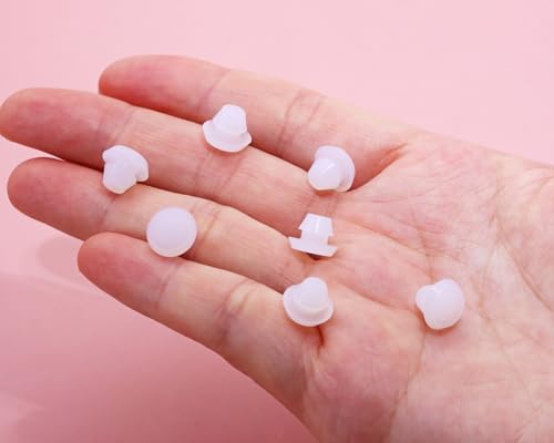 Image of ONLYKXY 10 Pcs Clear Silicone Round Snap in Type Locking Furniture Hole Plugs Button Protective Cover Cap Head,Universal (5mm /0.19inch)