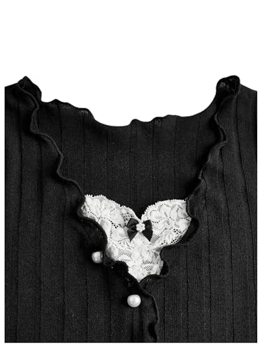 SOLY HUX Girl's Summer Preppy Tshirts Cute Crop Tops Kawaii Fairy Grunge Shirts for Women Tween Girls Trendy Clothes3