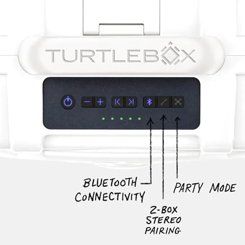 Image of Turtlebox Original Gen 3: Portable Outdoor Bluetooth Speaker - Ultra-Loud (120dB), Waterproof (IP67), Rugged, Impact-Resistant, 3-Day Battery | Party Mode: Unlimited Pairing Stereo, White /White