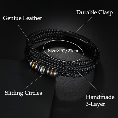 Pulsera de cuero trenzada para hombre miniatura 3