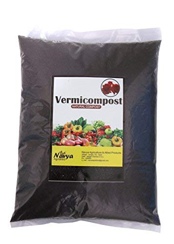 Vermicompost Organic Fertilizer For Home Plant Cow Manure Soil Enhancer Plant Nutrient For Home Gardens And Potting Mix/Effective And Complete Plant Food - 2 Kg