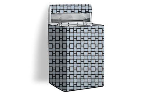 Image of Stylista PVC Washing Machine Cover Compatible for 7 KG Fully-Automatic Top Load TL-RGS, Lattice Pattern Grey