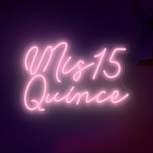 Image of Moneter Mis 15 Quinceanera Neon Signs for Wall Decor Neon Lights for Bedroom Led Signs Suitable for Quinceanera Christmas Birthday Party Unique Gift for Girls