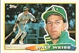 1988 Topps Big Variations #263a Walt Weiss Oakland Athletics VAR: C* in copyright on back Official Baseball Card in Raw (EX or Better) Condition