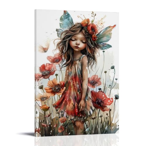 Impression sur toile moderne Poppy Fairy art mural haut de gamme pour décoration salon