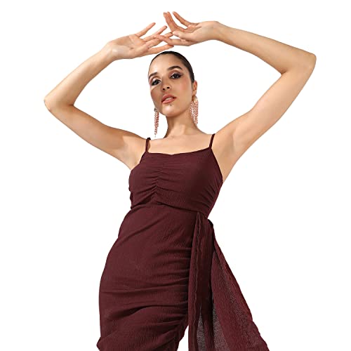 Image of PINACOLADA Women's Solid Dress for Casual Wear | Regular Sleeve | Quality Stretchable Fabric | Dress Crafted with Enhanced Stretch and Comfort Fit for Everyday Wear