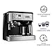 DeLonghi BCO430 Combination Pump Espresso and 10-Cup Drip Coffee Machine with Frothing Wand, Silver and Black