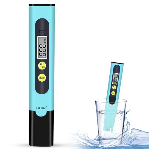 Image of GLUN Digital TDS Water Quality Meter with LCD Display | Portable Water Purity Tester for Drinking Water, RO, Aquarium, Pool & EC Temperature Testing Blue