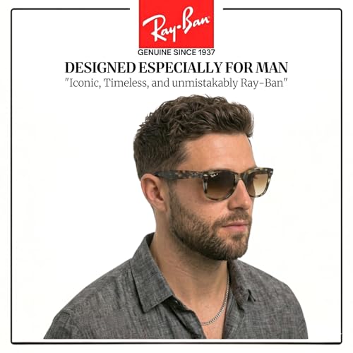 Image of Ray-Ban RB4105 WAYFARER FOLDING CLASSIC Square Shape Sunglasses for Men with Official Eyewear Kit