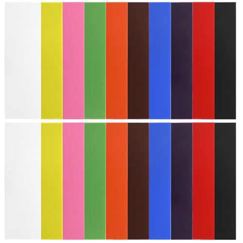 Okllen 20 Pcs G10 Spacer Sheets, Knife Handle Material Scale Liner Material for Knife Making, Tool Kits and DIY Projects, 10 Colors, 6.3' x 2' x 0.03'