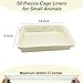 RMNHPTK Disposable Small Animal Cage Liners, Rabbit Tray Film Liner Bunny Litter Pan Bags Guinea Pig Cage Toilet Plastic Film for Bird Hamster Chinchilla Hedgehog (50 PCS, 23'')