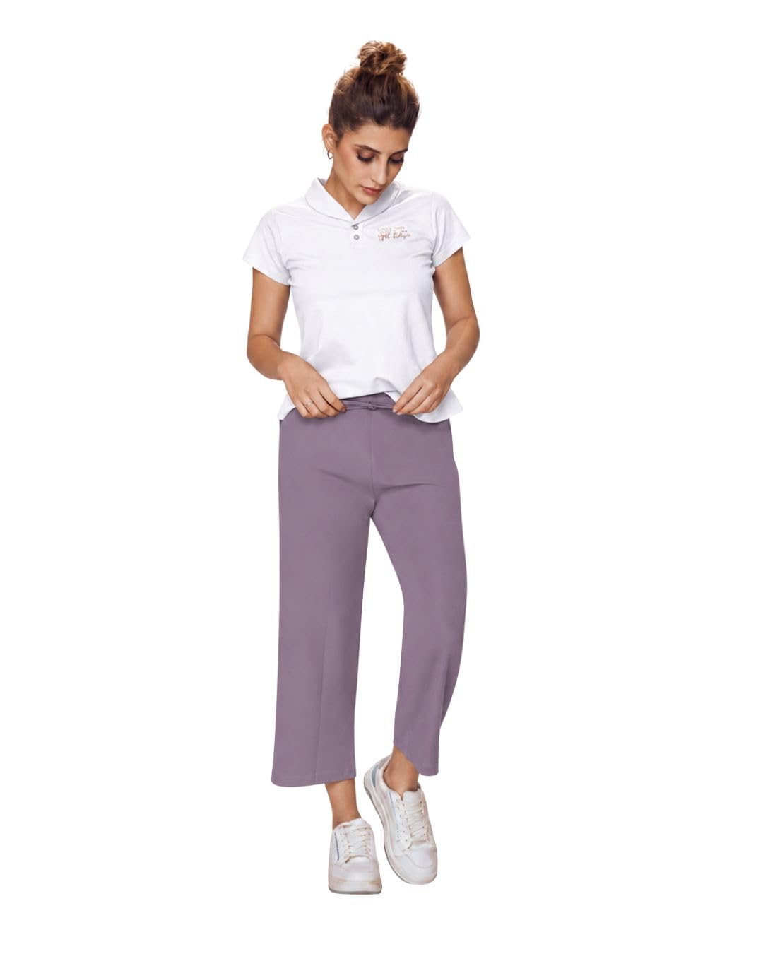 Lango Women's Cotton Capri Pants, Casual Lounge Wear with Drawstring, 3/4th Track Pant for Women, Peach Comfortable Capri Pant-image-6