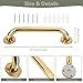 12 Inch Grab Bar, 2Pcs Brushed Gold Grab Bar Stainless Steel Shower Grab Bar Shower Handle for Elderly Gold Bathroom Grab Bar Safety Grab Bar