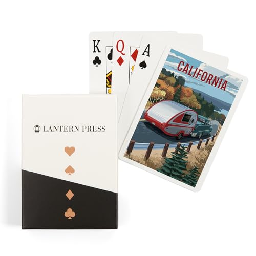 Lantern Press California, retro camper, 52 cartas póker