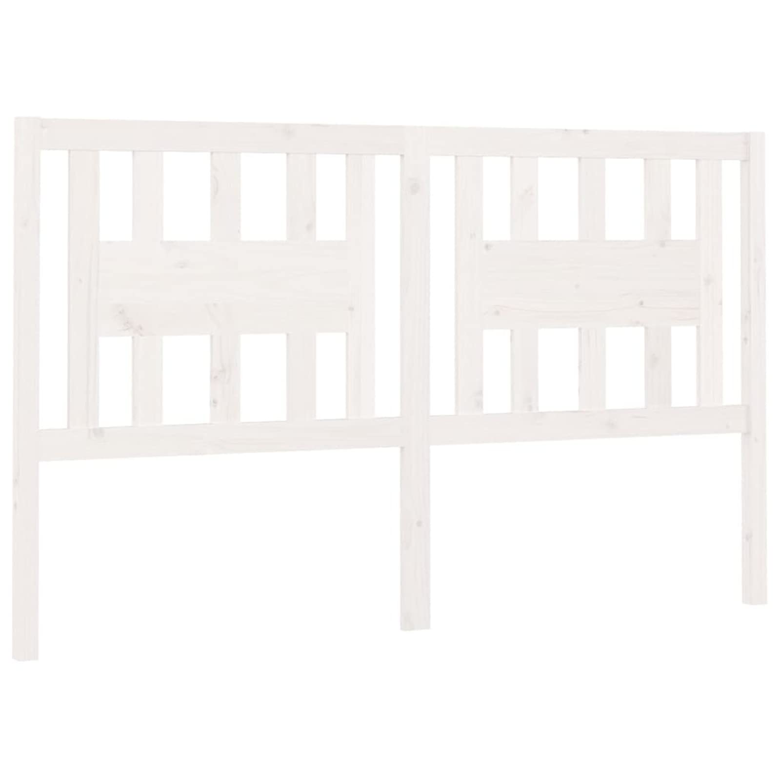 Cabecero, Cabezal De Cama, Cabezales Dormitorios Modernos, Cabecera para Cama, Madera Maciza de Pino Blanco 146x4x100 cm