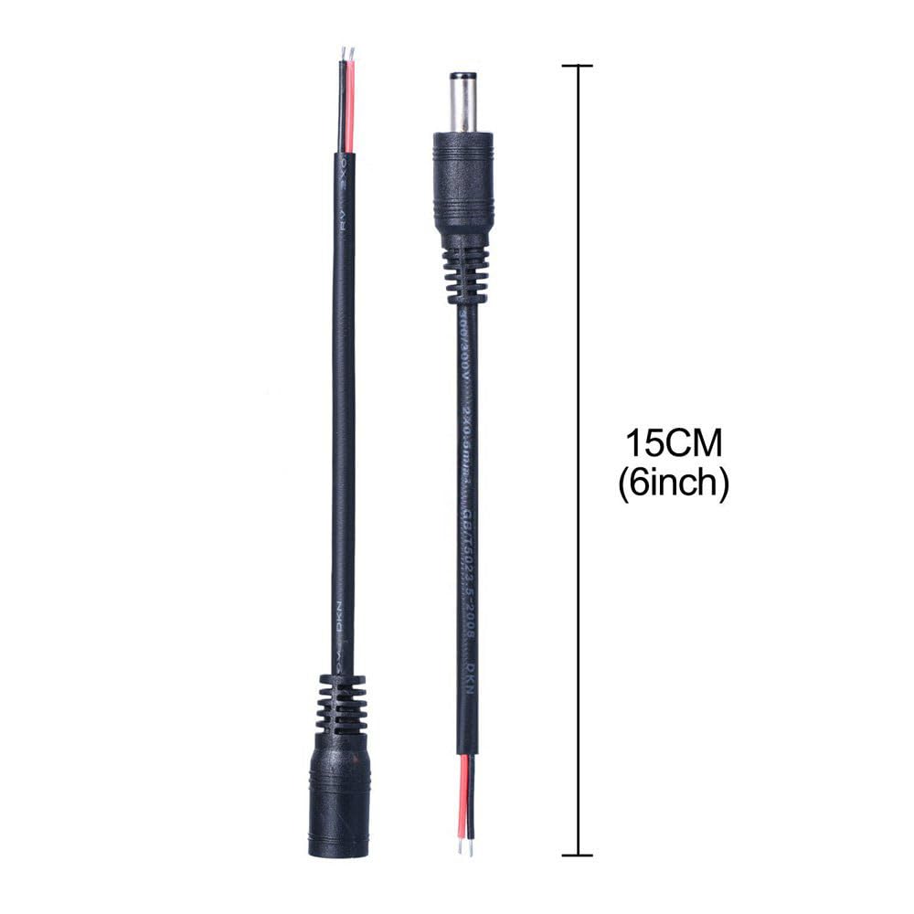 YSJJZRL DC 5,5x2,1 Mm Kabel 30 Cm – Stecker Auf Blanke Kabel Für Wasserdichte Reparaturen